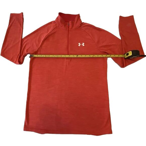 Under Armour Mens Loose Fit Red Long Sleeve Tech 1/2 Zip Pullover Shirt Medium - Picture 5 of 16